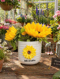 Plant pot with 3D sunflower